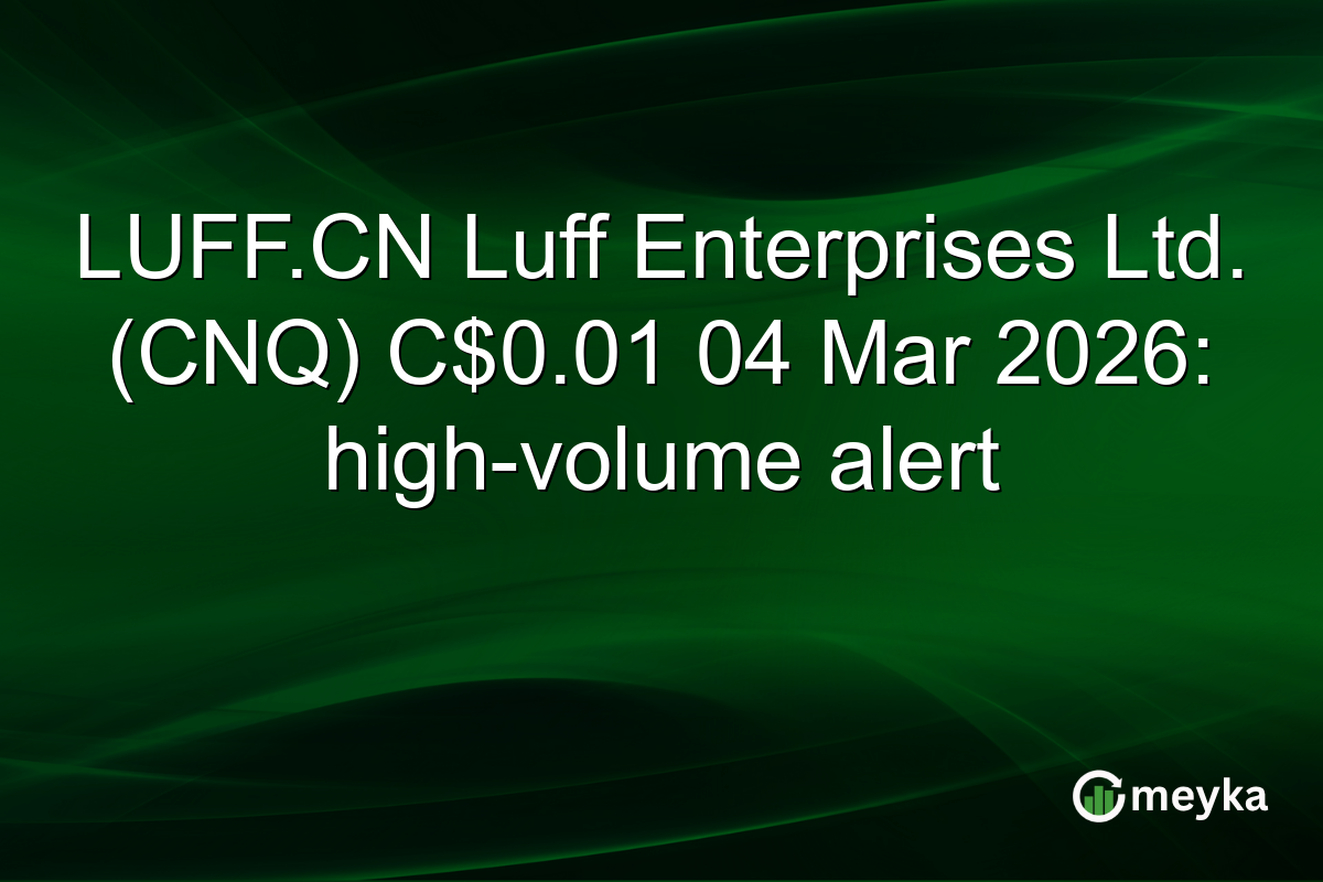 LUFF.CN Luff Enterprises Ltd. (CNQ) C$0.01 04 Mar 2026: high-volume alert