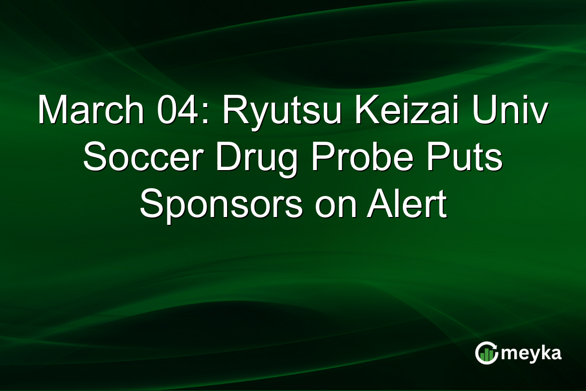 March 04: Ryutsu Keizai Univ Soccer Drug Probe Puts Sponsors on Alert