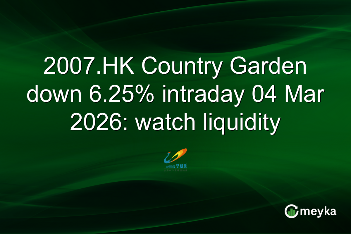 2007.HK Country Garden down 6.25% intraday 04 Mar 2026: watch liquidity