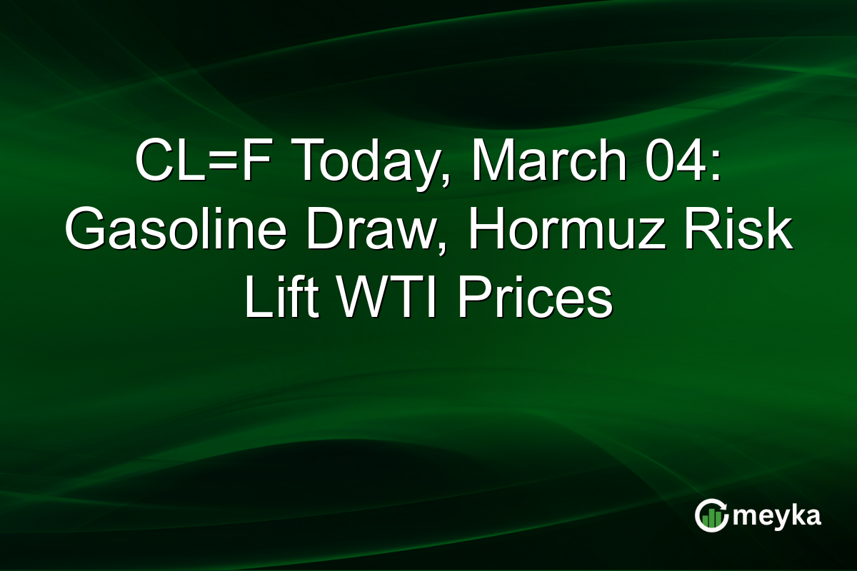 CL=F Today, March 04: Gasoline Draw, Hormuz Risk Lift WTI Prices