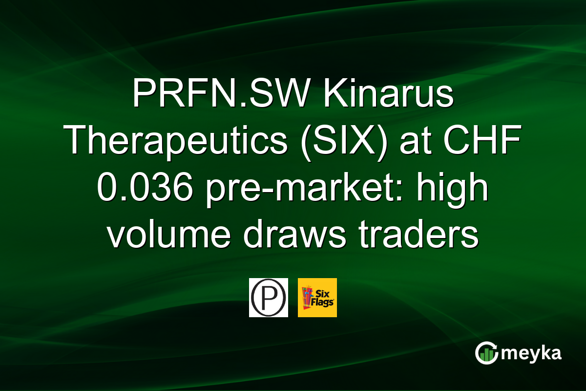 PRFN.SW Kinarus Therapeutics (SIX) at CHF 0.036 pre-market: high volume draws traders