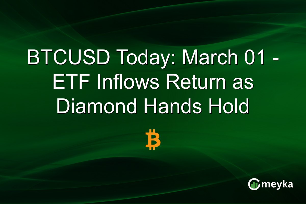 BTCUSD Today: March 01 – ETF Inflows Return as Diamond Hands Hold