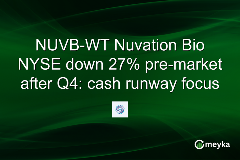 NUVB-WT Nuvation Bio NYSE down 27% pre-market after Q4: cash runway focus