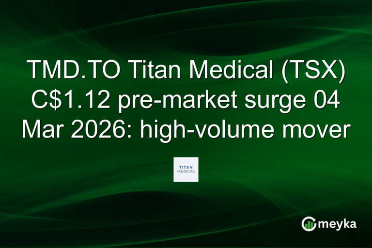 TMD.TO Titan Medical (TSX) C$1.12 pre-market surge 04 Mar 2026: high-volume mover