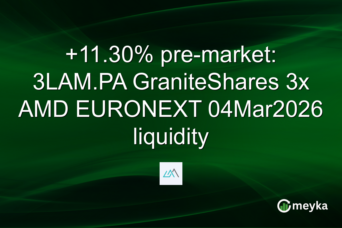 +11.30% pre-market: 3LAM.PA GraniteShares 3x AMD EURONEXT 04Mar2026 liquidity