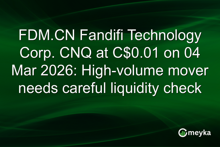 FDM.CN Fandifi Technology Corp. CNQ at C$0.01 on 04 Mar 2026: High-volume mover needs careful liquidity check