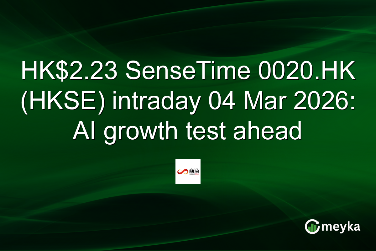 HK$2.23 SenseTime 0020.HK (HKSE) intraday 04 Mar 2026: AI growth test ahead