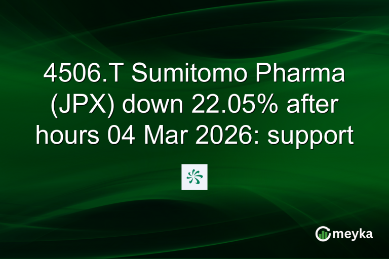 4506.T Sumitomo Pharma (JPX) down 22.05% after hours 04 Mar 2026: support