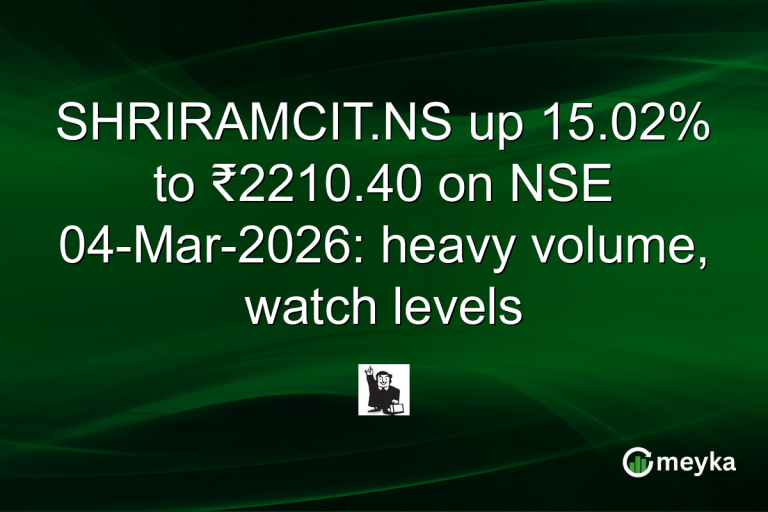 SHRIRAMCIT.NS up 15.02% to ₹2210.40 on NSE 04-Mar-2026: heavy volume, watch levels