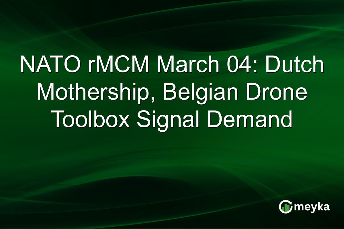 NATO rMCM March 04: Dutch Mothership, Belgian Drone Toolbox Signal Demand