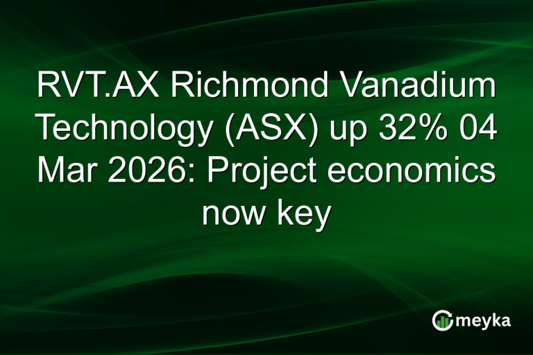 RVT.AX Richmond Vanadium Technology (ASX) up 32% 04 Mar 2026: Project economics now key