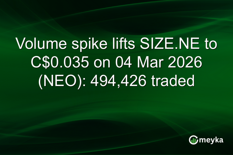 Volume spike lifts SIZE.NE to C$0.035 on 04 Mar 2026 (NEO): 494,426 traded