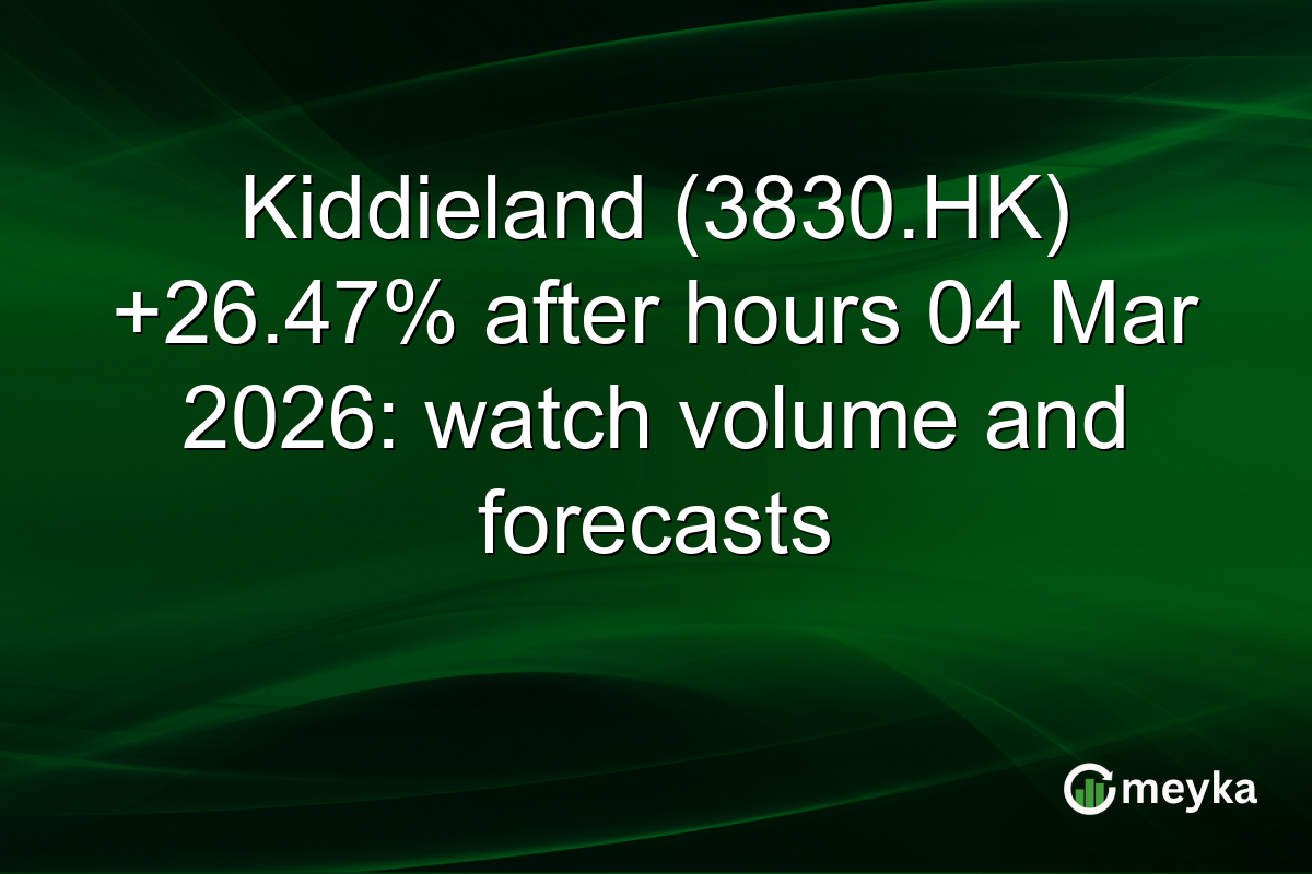 Kiddieland (3830.HK) +26.47% after hours 04 Mar 2026: watch volume and forecasts