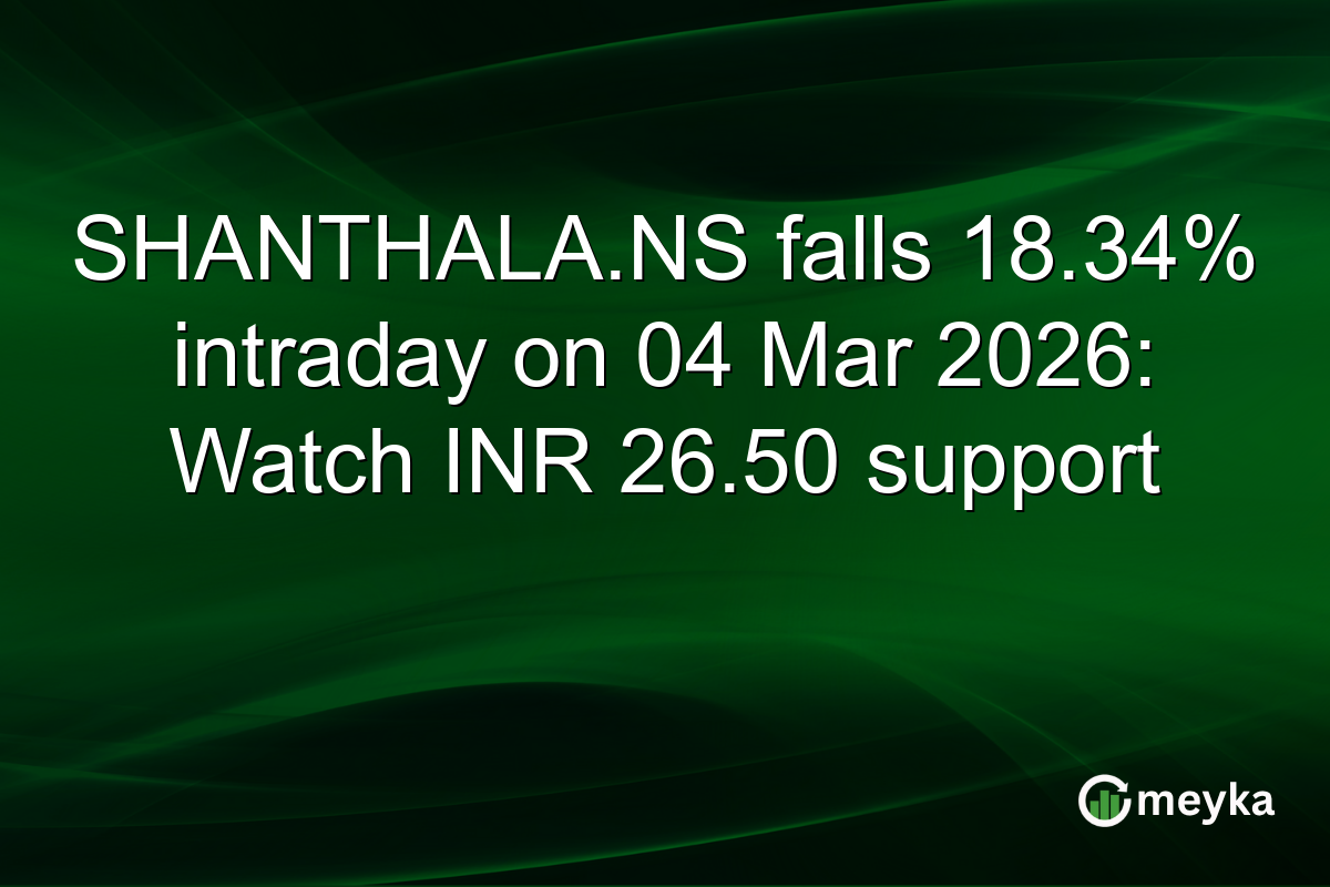SHANTHALA.NS falls 18.34% intraday on 04 Mar 2026: Watch INR 26.50 support