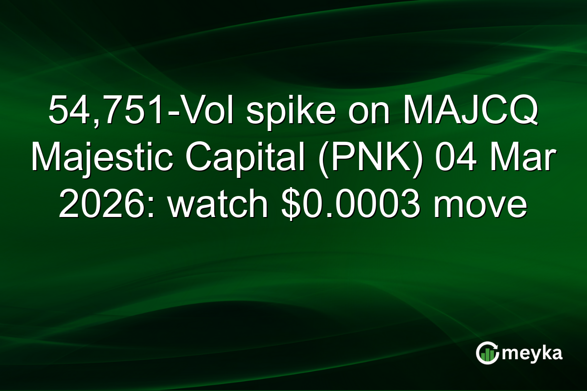 54,751-Vol spike on MAJCQ Majestic Capital (PNK) 04 Mar 2026: watch $0.0003 move