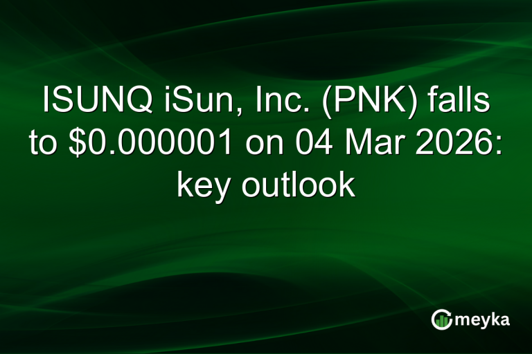 ISUNQ iSun, Inc. (PNK) falls to $0.000001 on 04 Mar 2026: key outlook