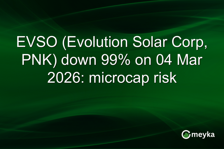 EVSO (Evolution Solar Corp, PNK) down 99% on 04 Mar 2026: microcap risk