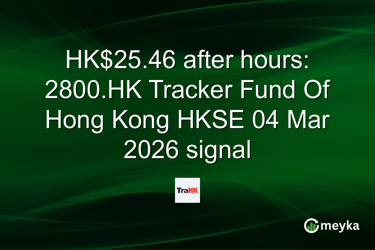 HK$25.46 after hours: 2800.HK Tracker Fund Of Hong Kong HKSE 04 Mar 2026 signal