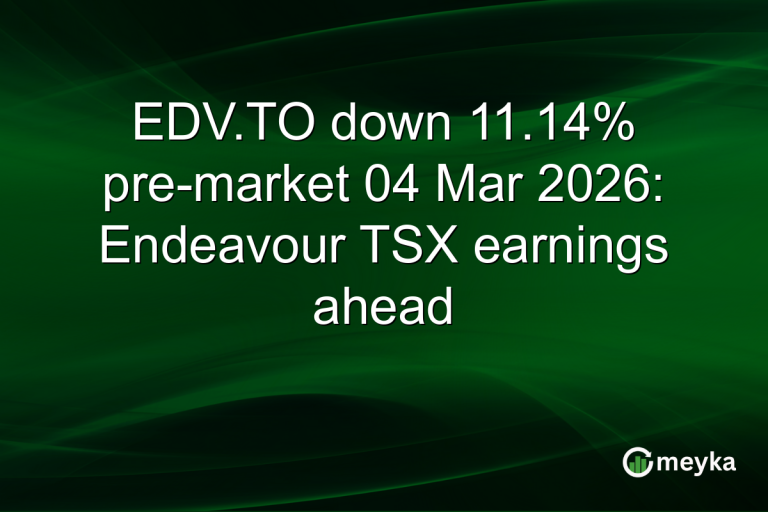 EDV.TO down 11.14% pre-market 04 Mar 2026: Endeavour TSX earnings ahead