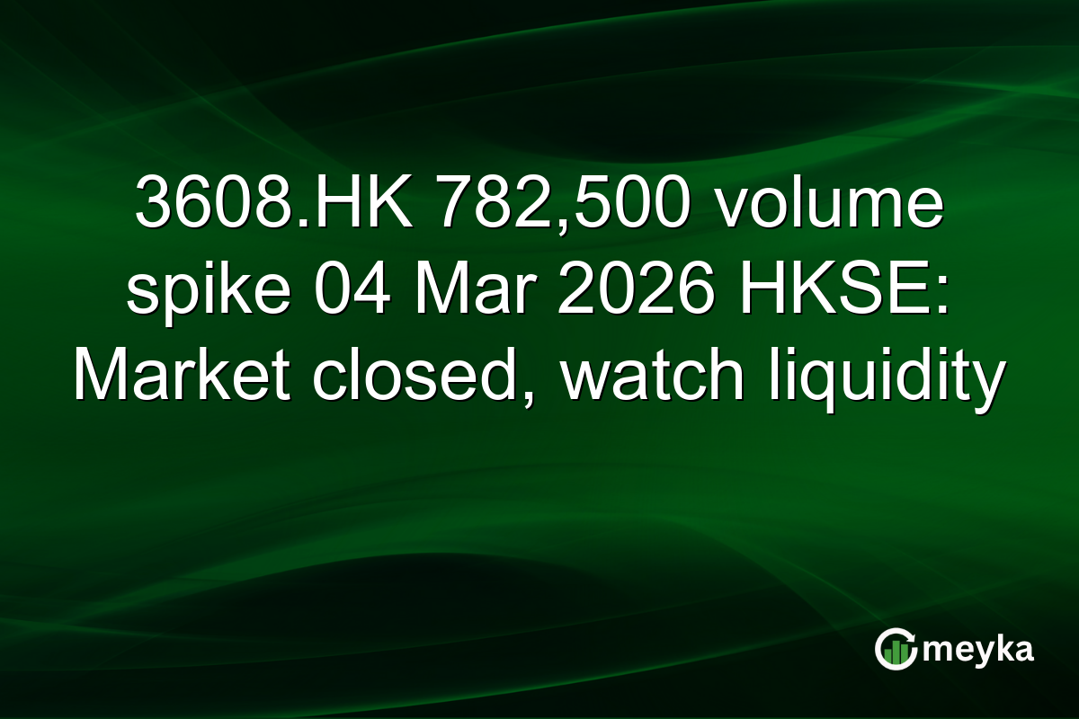 3608.HK 782,500 volume spike 04 Mar 2026 HKSE: Market closed, watch liquidity
