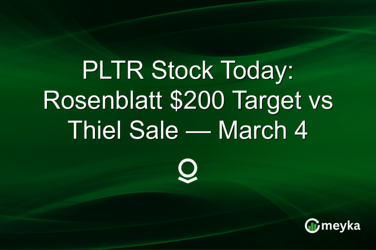 PLTR Stock Today: Rosenblatt $200 Target vs Thiel Sale — March 4