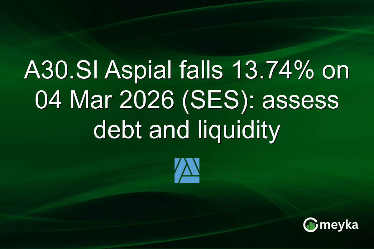 A30.SI Aspial falls 13.74% on 04 Mar 2026 (SES): assess debt and liquidity