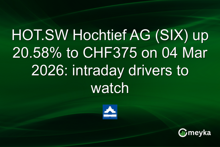 HOT.SW Hochtief AG (SIX) up 20.58% to CHF375 on 04 Mar 2026: intraday drivers to watch
