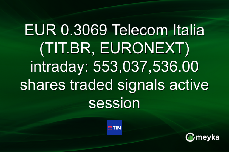 EUR 0.3069 Telecom Italia (TIT.BR, EURONEXT) intraday: 553,037,536.00 shares traded signals active session