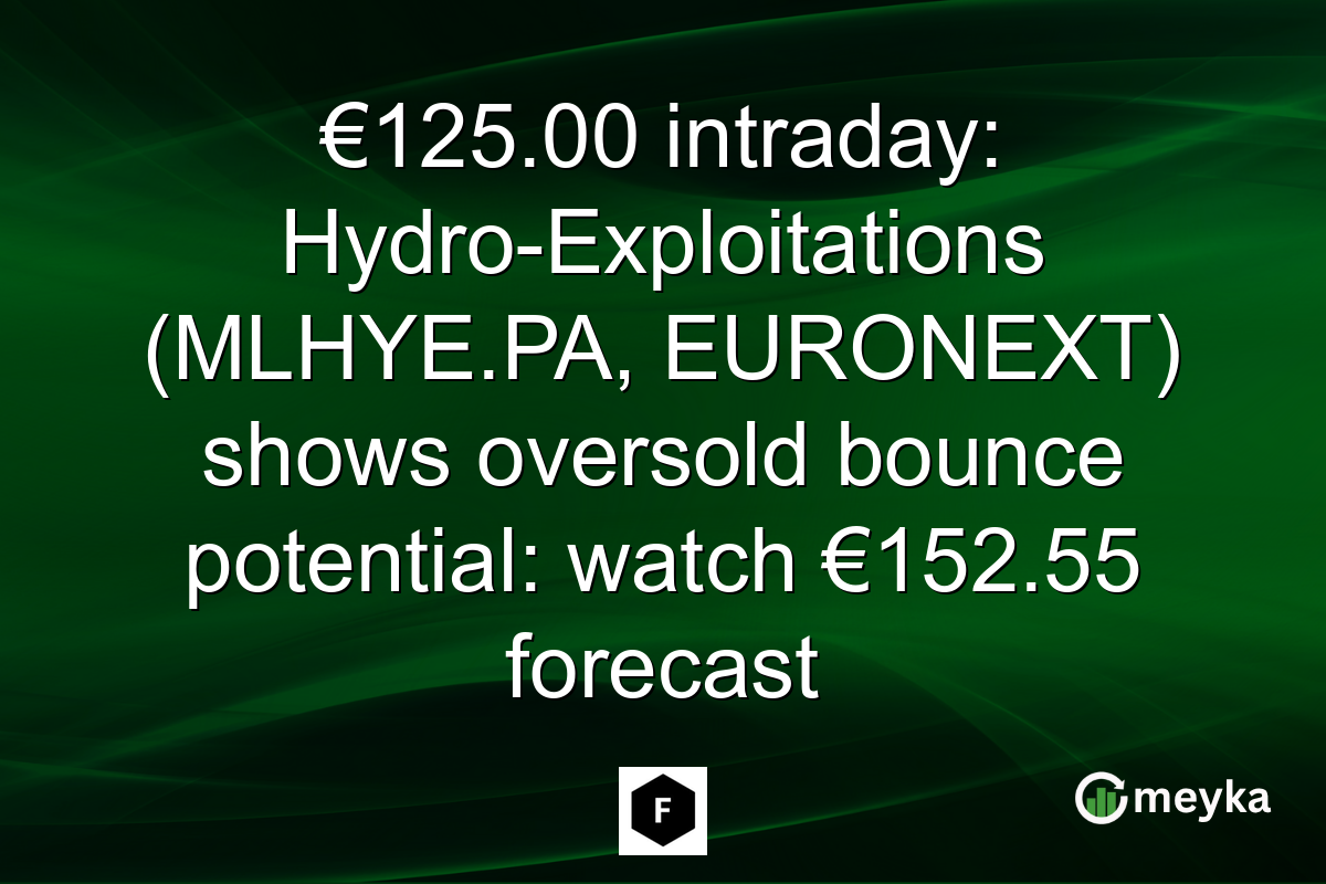 €125.00 intraday: Hydro-Exploitations (MLHYE.PA, EURONEXT) shows oversold bounce potential: watch €152.55 forecast
