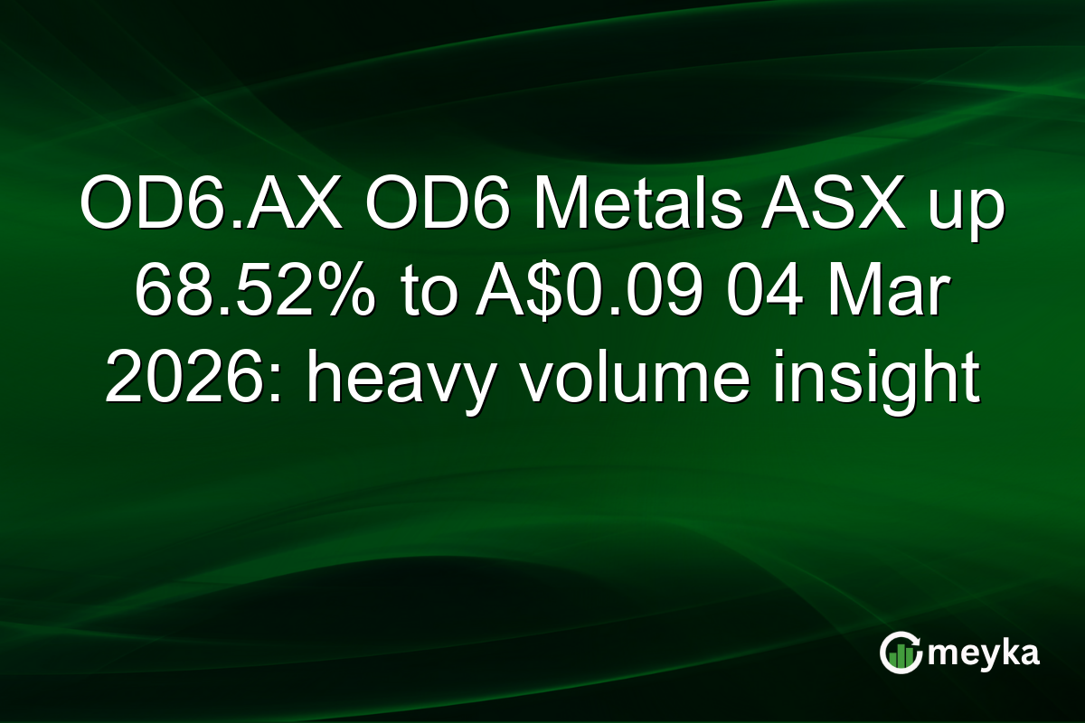 OD6.AX OD6 Metals ASX up 68.52% to A$0.09 04 Mar 2026: heavy volume insight
