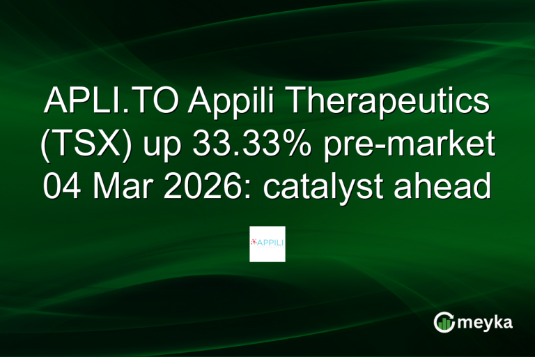 APLI.TO Appili Therapeutics (TSX) up 33.33% pre-market 04 Mar 2026: catalyst ahead