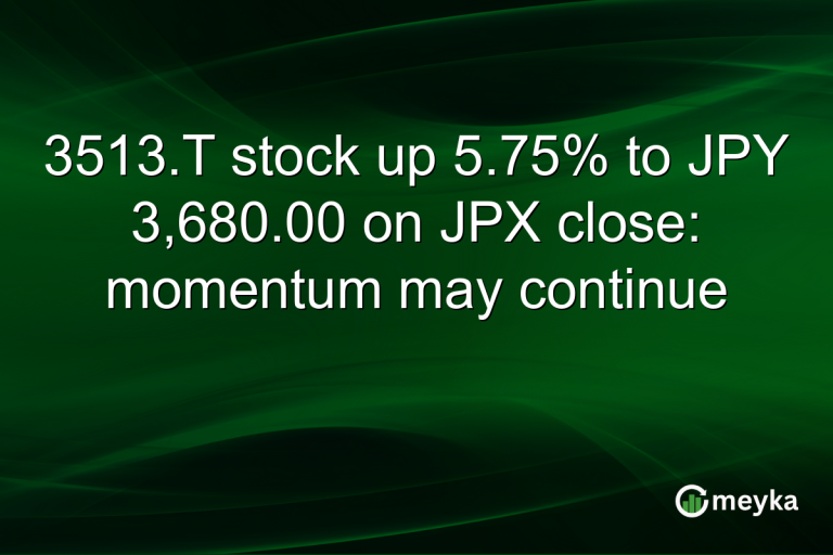 3513.T stock up 5.75% to JPY 3,680.00 on JPX close: momentum may continue