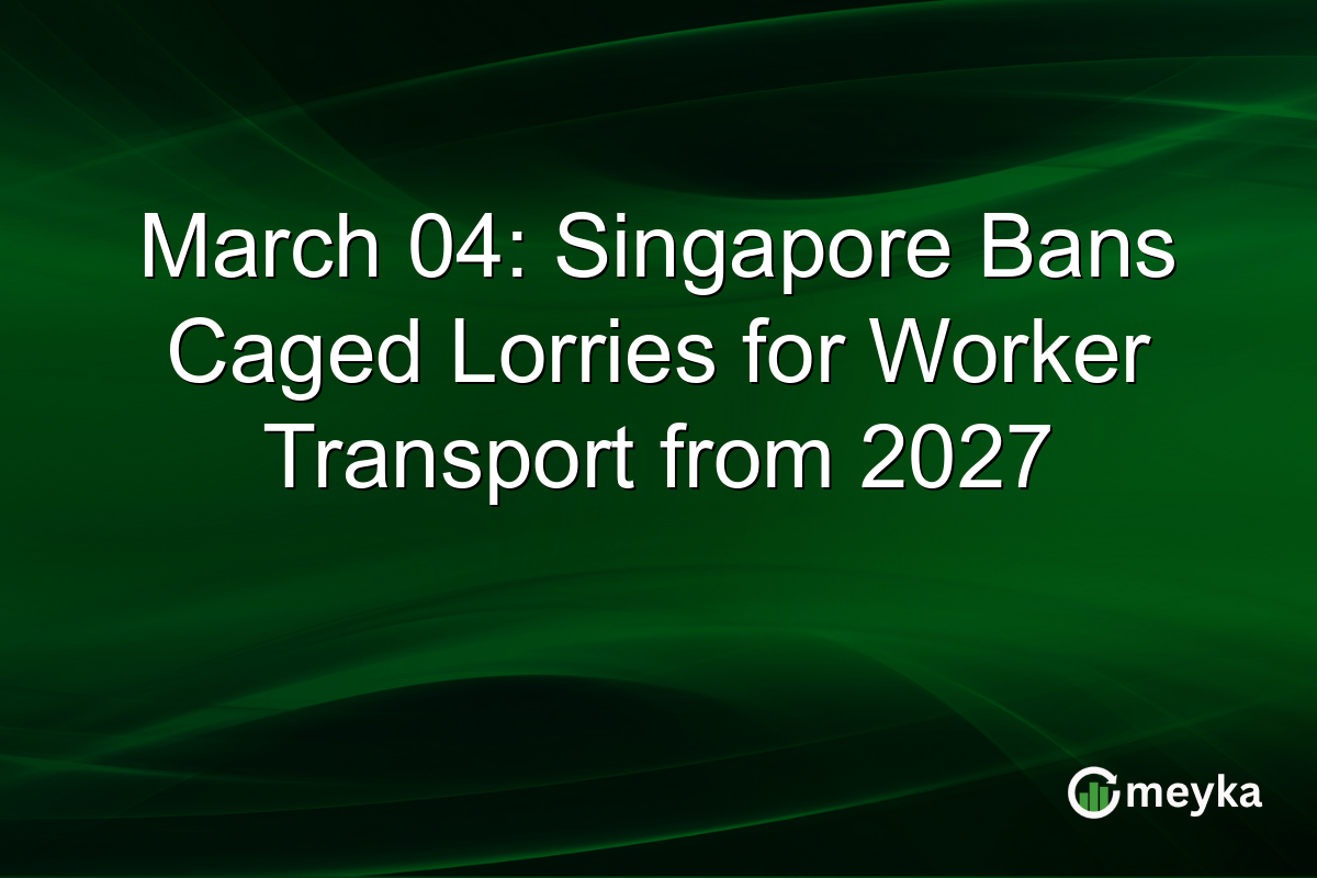 March 04: Singapore Bans Caged Lorries for Worker Transport from 2027