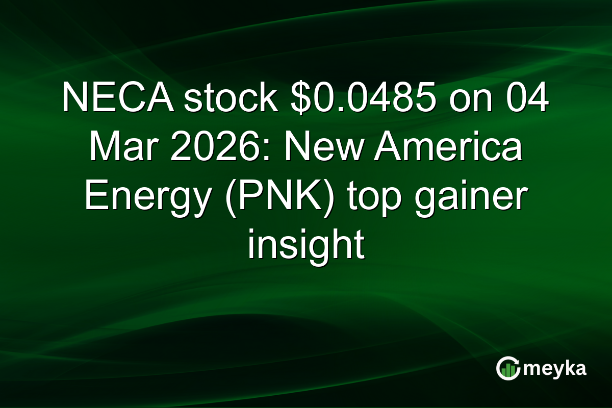NECA stock $0.0485 on 04 Mar 2026: New America Energy (PNK) top gainer insight