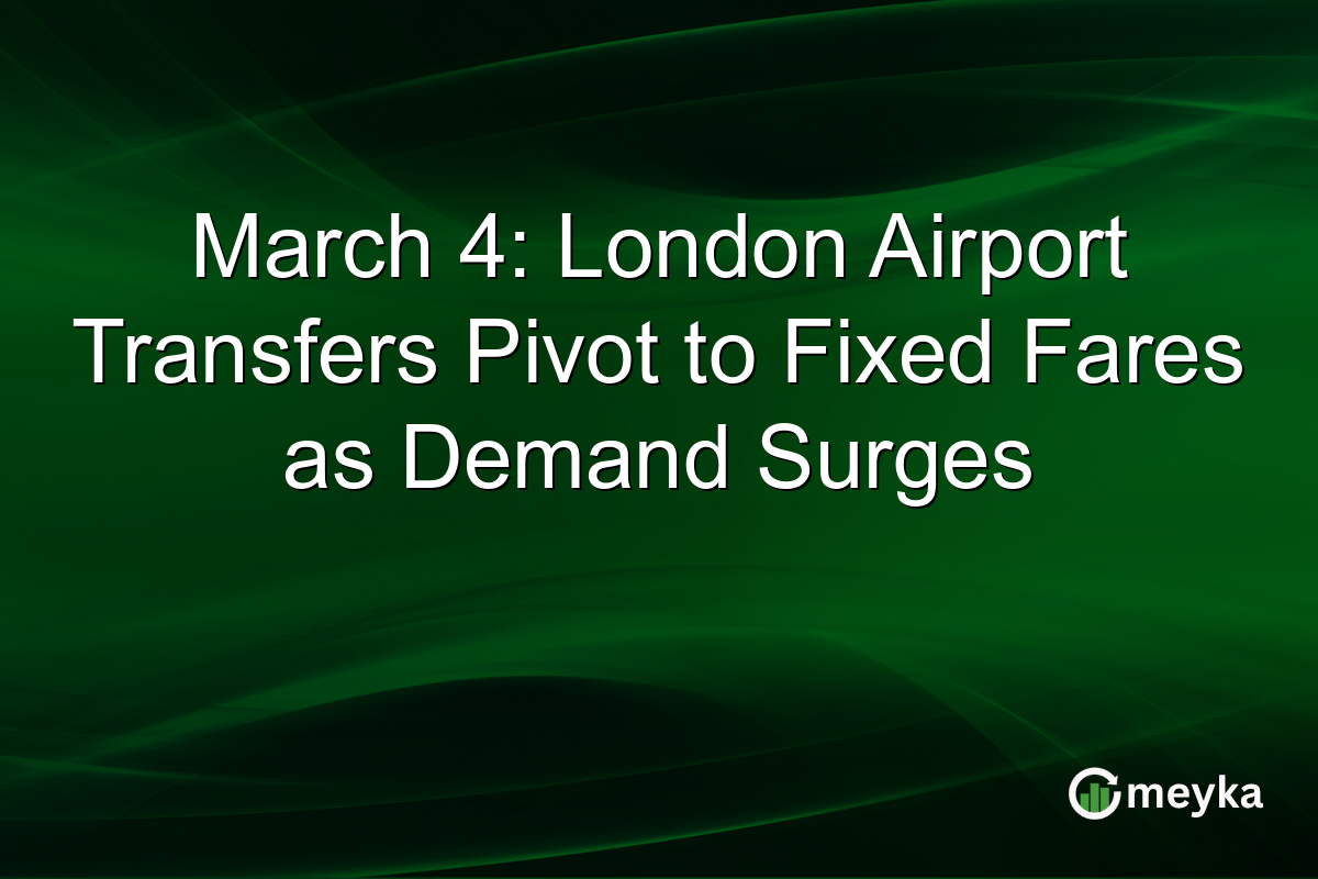 March 4: London Airport Transfers Pivot to Fixed Fares as Demand Surges