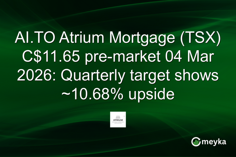 AI.TO Atrium Mortgage (TSX) C$11.65 pre-market 04 Mar 2026: Quarterly target shows ~10.68% upside
