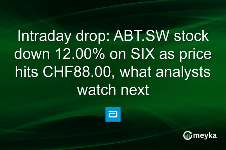 Intraday drop: ABT.SW stock down 12.00% on SIX as price hits CHF88.00, what analysts watch next