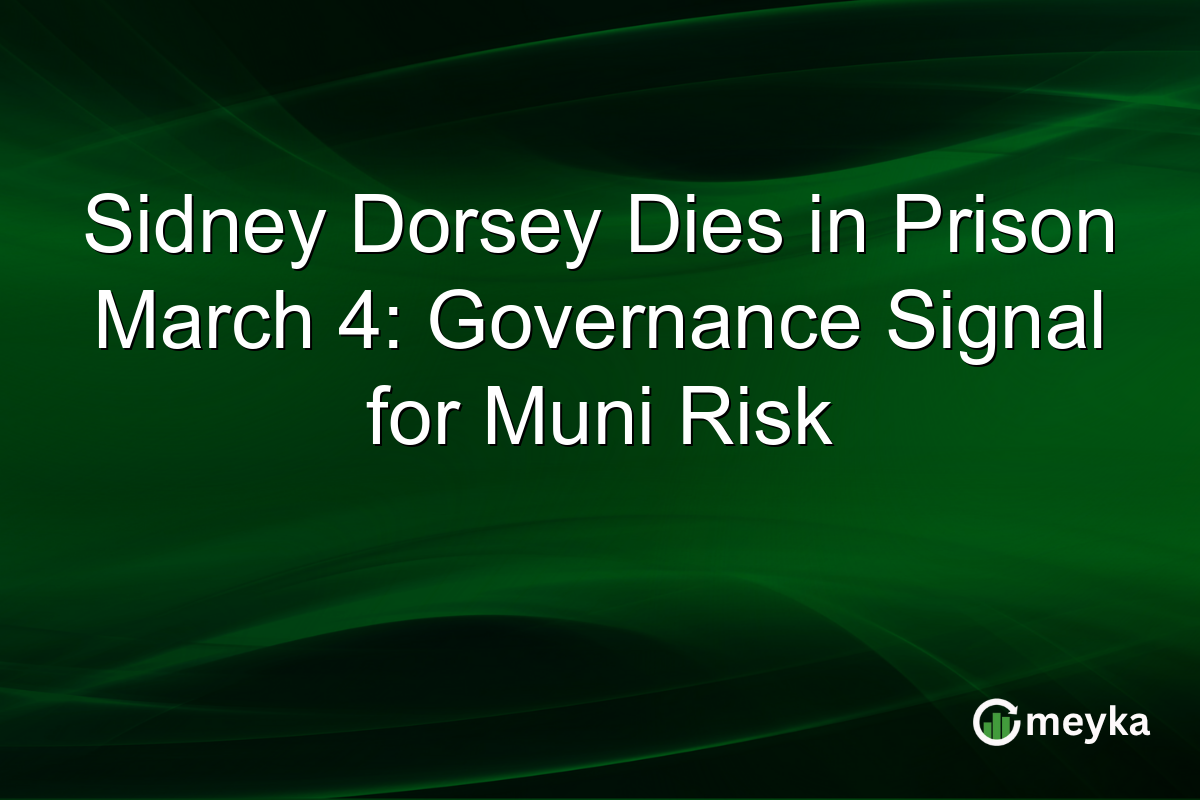 Sidney Dorsey Dies in Prison March 4: Governance Signal for Muni Risk