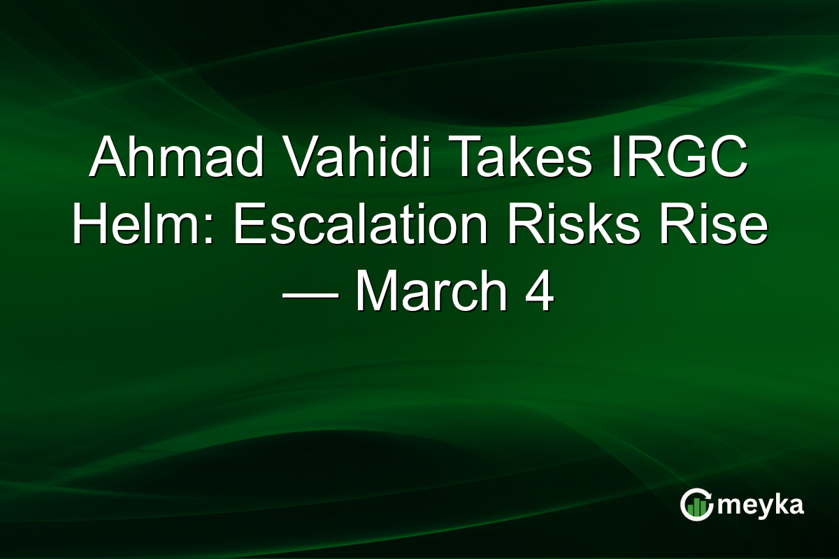 Ahmad Vahidi Takes IRGC Helm: Escalation Risks Rise — March 4