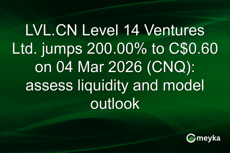 LVL.CN Level 14 Ventures Ltd. jumps 200.00% to C$0.60 on 04 Mar 2026 (CNQ): assess liquidity and model outlook