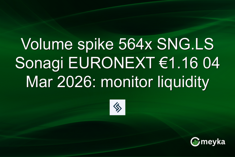 Volume spike 564x SNG.LS Sonagi EURONEXT €1.16 04 Mar 2026: monitor liquidity