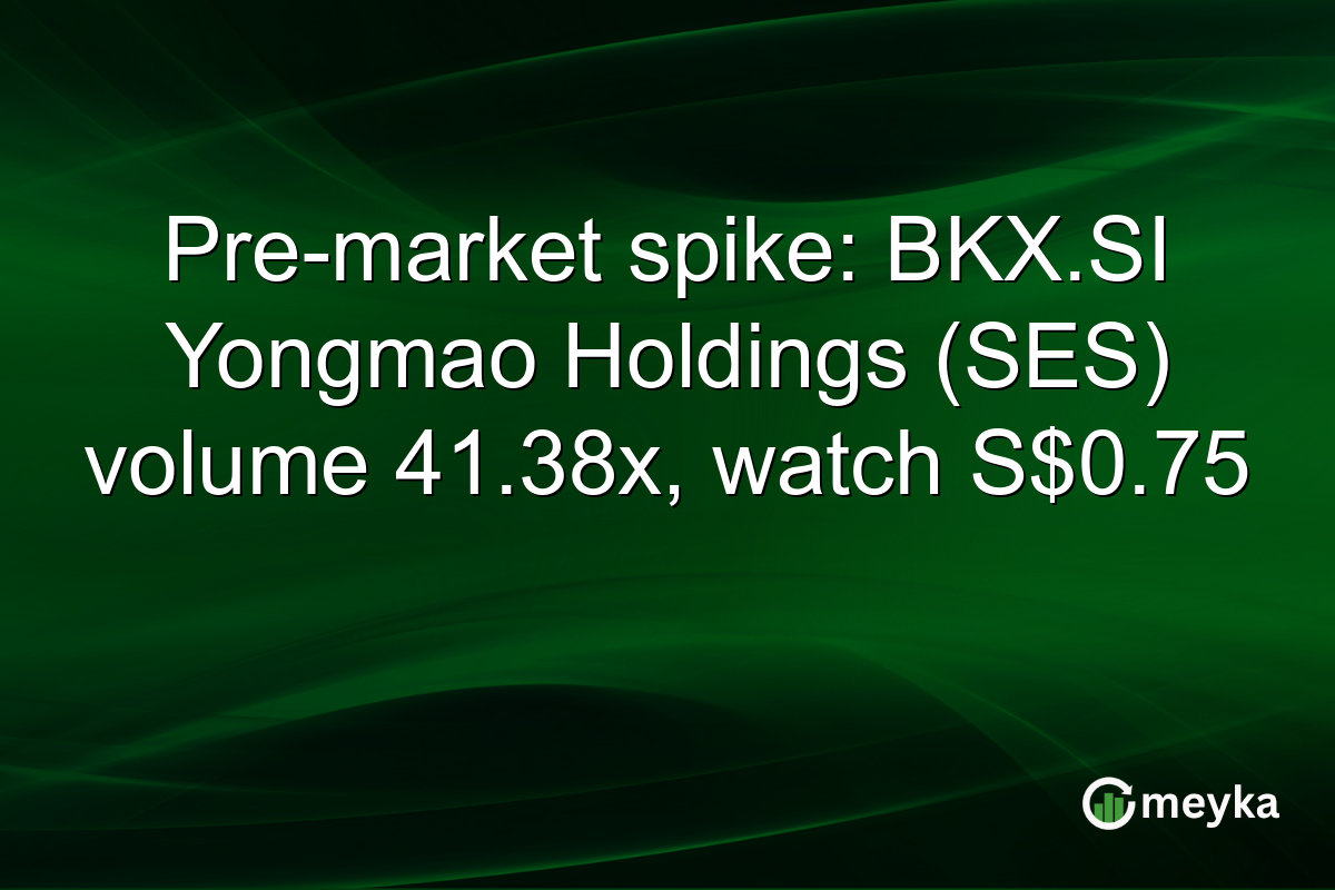 Pre-market spike: BKX.SI Yongmao Holdings (SES) volume 41.38x, watch S$0.75