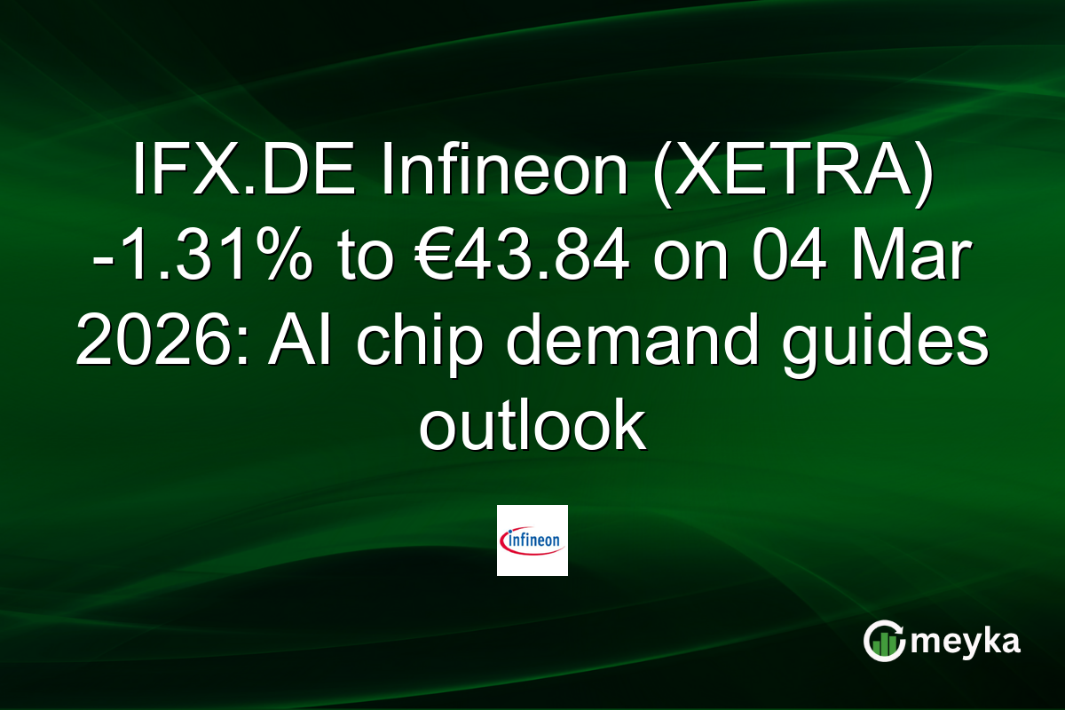 IFX.DE Infineon (XETRA) -1.31% to €43.84 on 04 Mar 2026: AI chip demand guides outlook