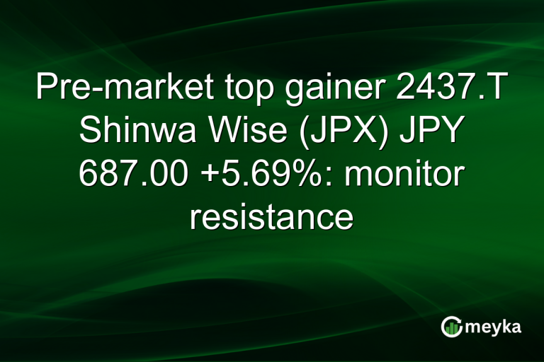 Pre-market top gainer 2437.T Shinwa Wise (JPX) JPY 687.00 +5.69%: monitor resistance