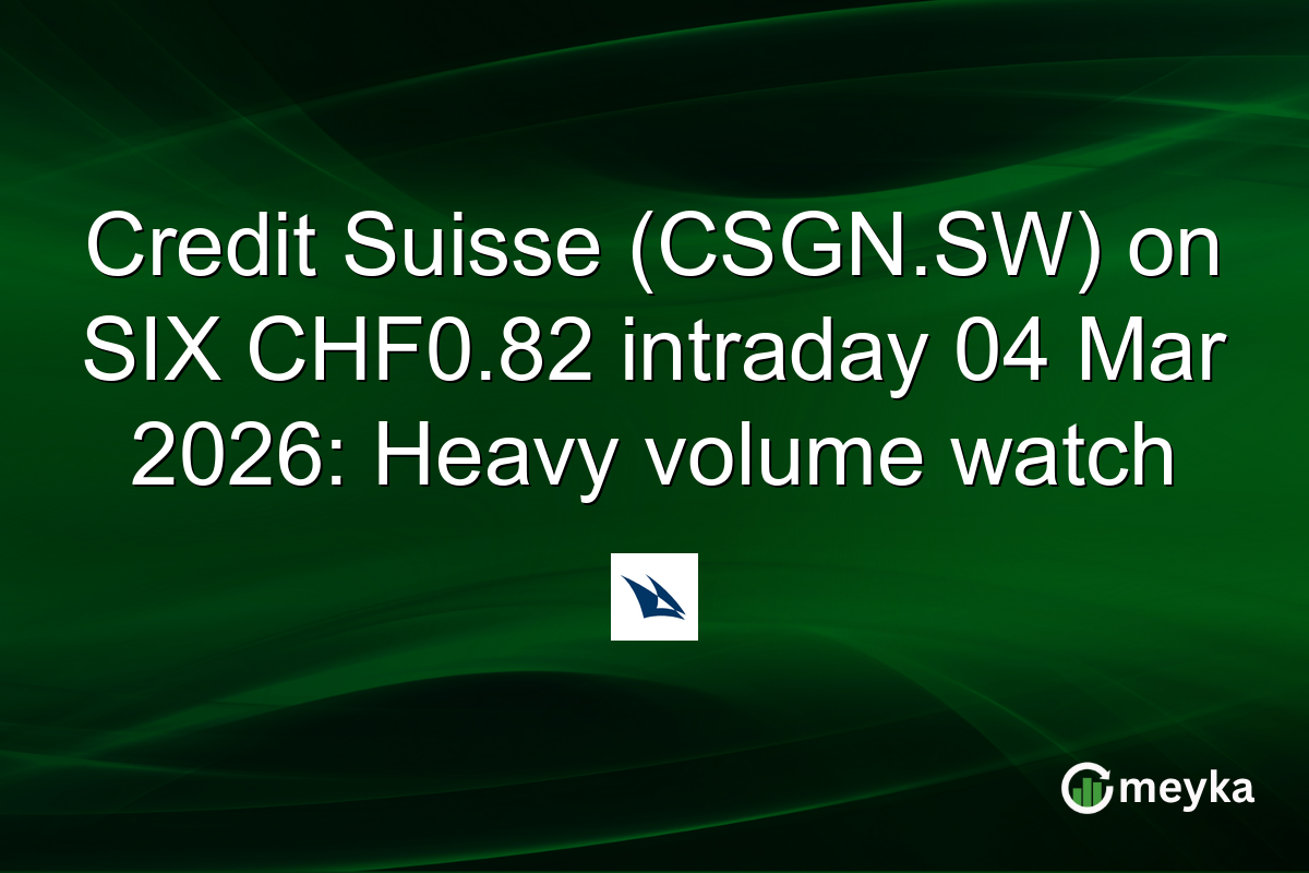 Credit Suisse (CSGN.SW) on SIX CHF0.82 intraday 04 Mar 2026: Heavy volume watch
