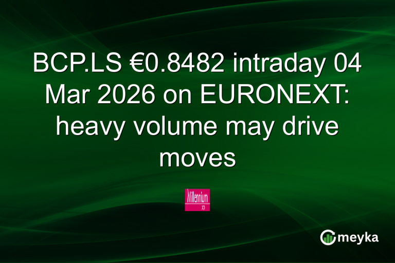 BCP.LS €0.8482 intraday 04 Mar 2026 on EURONEXT: heavy volume may drive moves