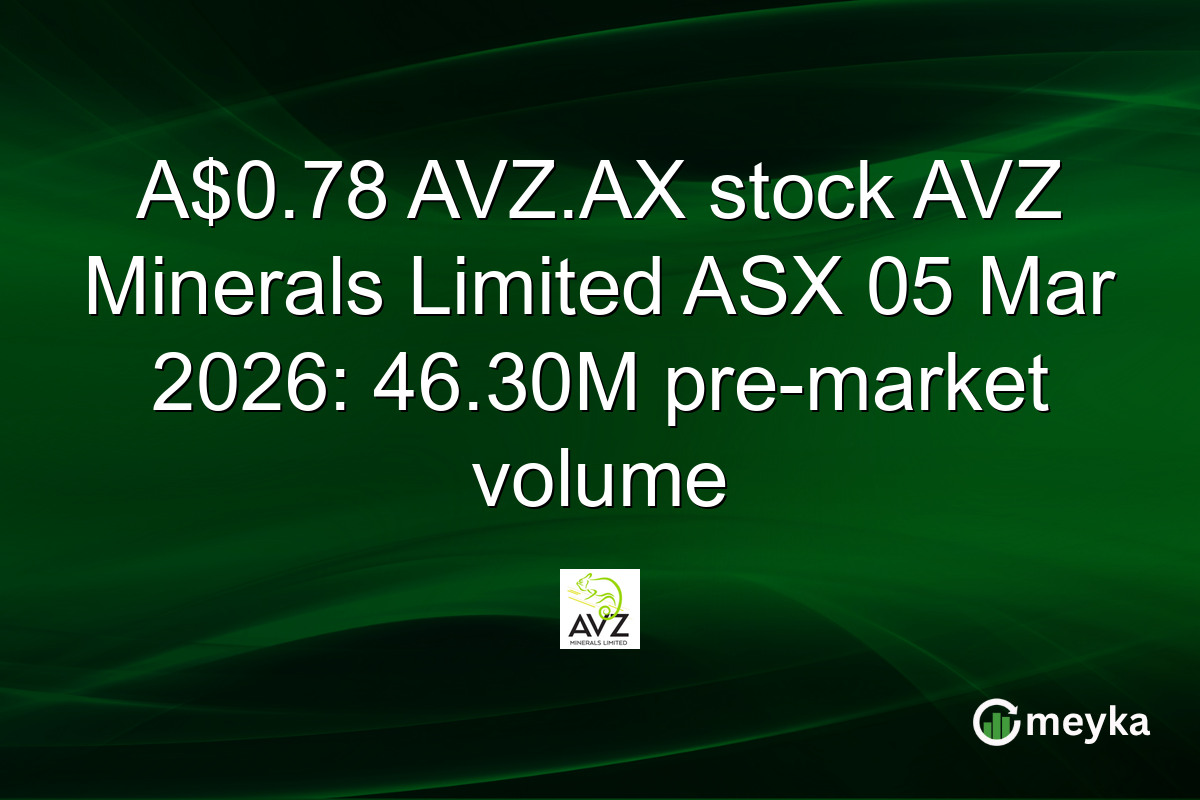 A$0.78 AVZ.AX stock AVZ Minerals Limited ASX 05 Mar 2026: 46.30M pre-market volume