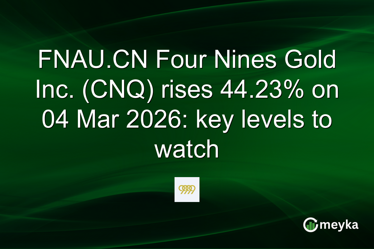 FNAU.CN Four Nines Gold Inc. (CNQ) rises 44.23% on 04 Mar 2026: key levels to watch