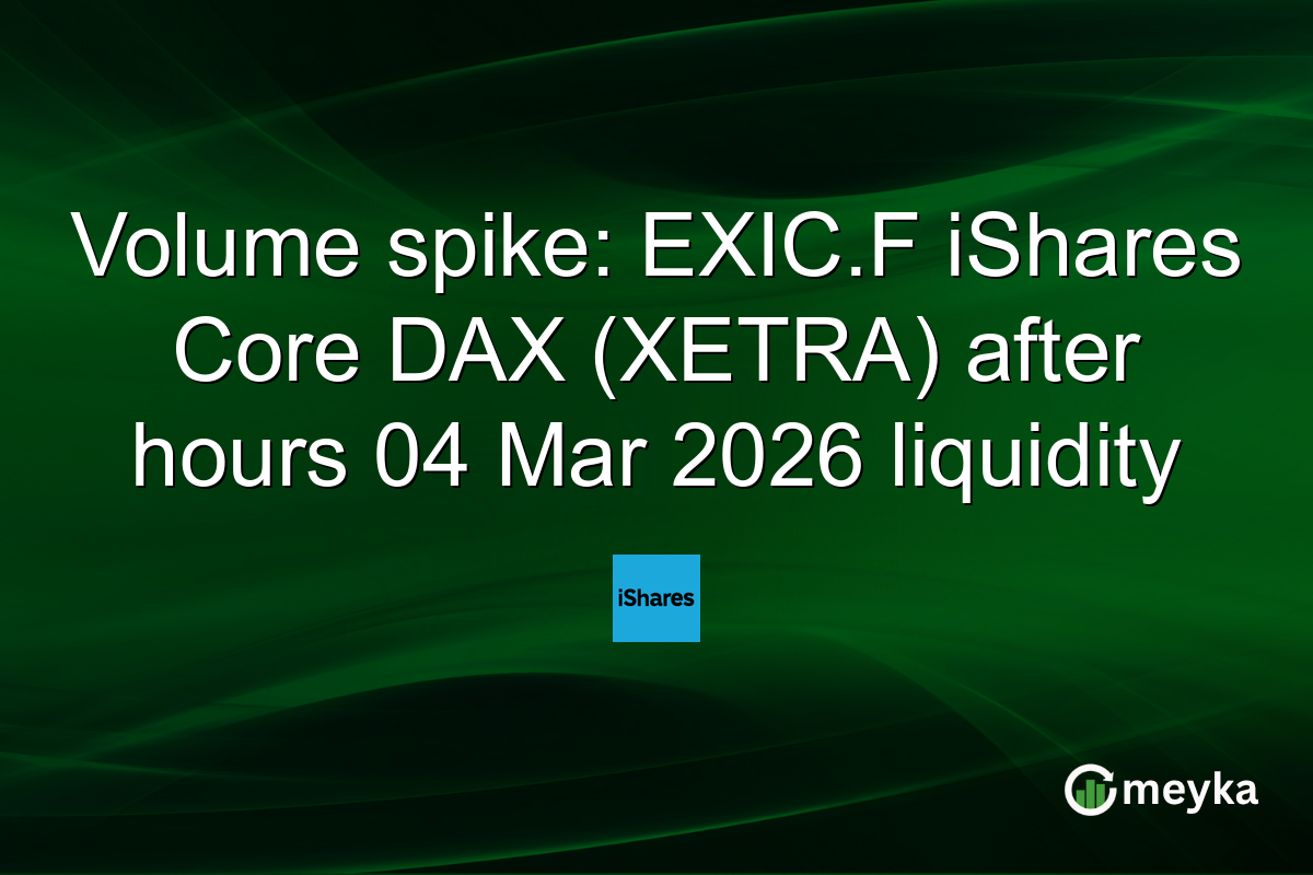 Volume spike: EXIC.F iShares Core DAX (XETRA) after hours 04 Mar 2026 liquidity