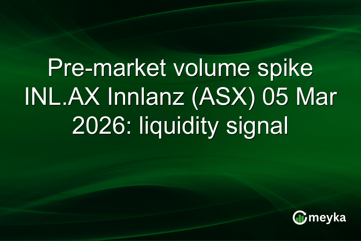 Pre-market volume spike INL.AX Innlanz (ASX) 05 Mar 2026: liquidity signal